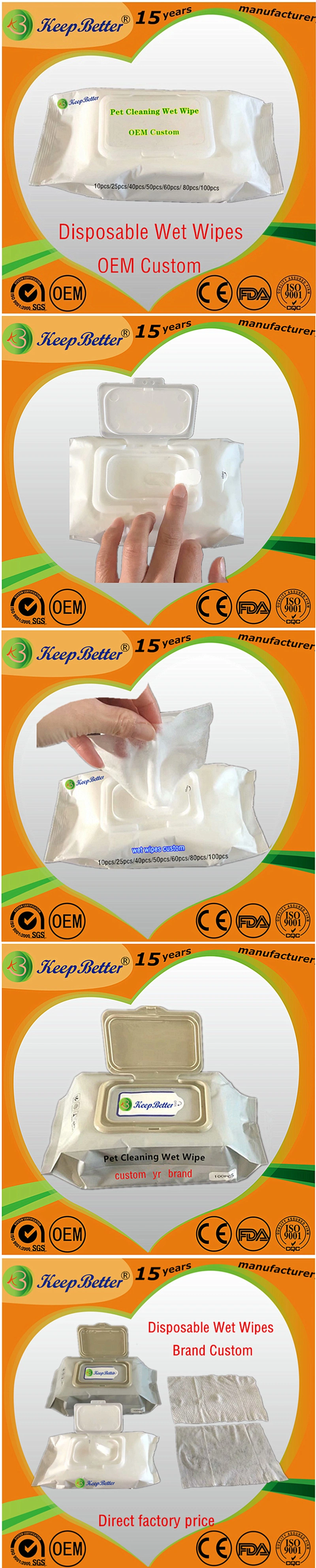 OEM Good Quality Moderate Price Disposable Pet Cleaning Wet Wipes
