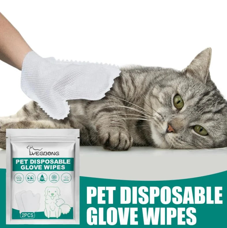 Disposable Pet Wipes / Furry Pet Cleaning Tissue / Grooming SPA Gloves Wipes