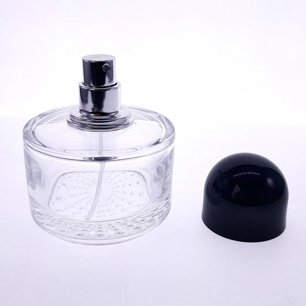 Perfume Bottle Spot Crystal White Material Glass Perfume Bottle 50ml Cylindrical Spray Spray Perfume Bottle