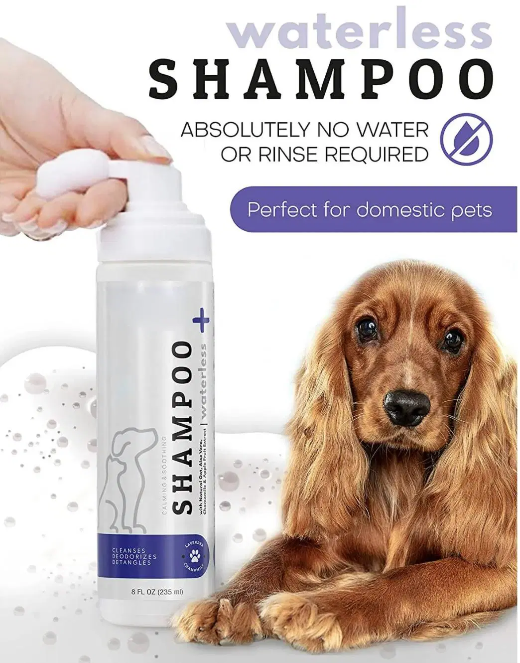 OEM Waterless Dog Shampoo Natural Dry Shampoo for Dog Cleaning Pet Bath Shampoo