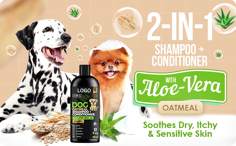 Body Wash Pet Shampoo for Dog Cleaning Flea Tick Treatment Private Label Customize 2 in 1 500ml Dog Shampoo and Conditioner