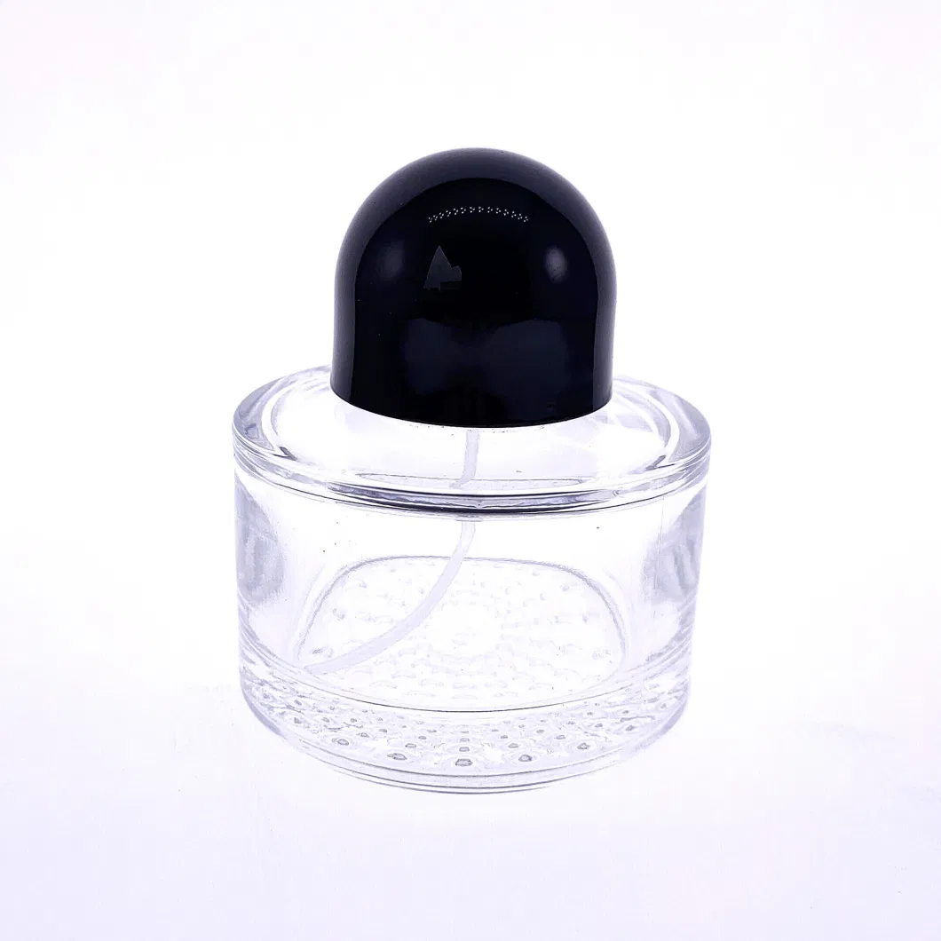Perfume Bottle Spot Crystal White Material Glass Perfume Bottle 50ml Cylindrical Spray Spray Perfume Bottle