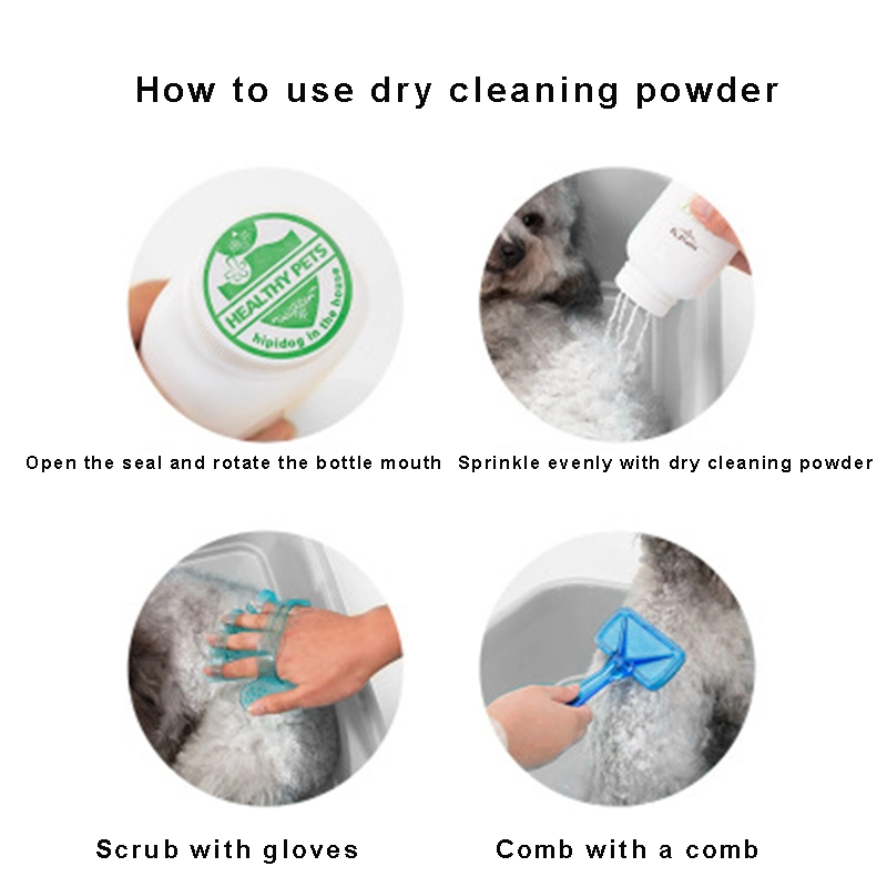 Pet Dry Cleaning Powder Puppies Dog Wash-Free Shower Gel Flea Puppies Dry Cleaning Powder Satsuma Bath Supplies