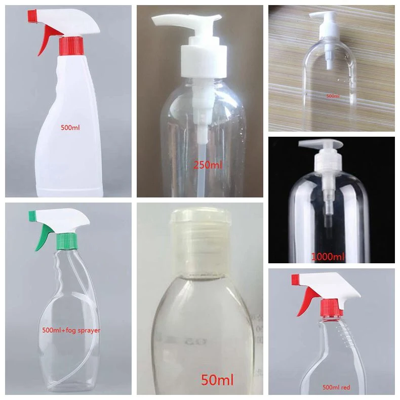 Empty Pet Plastic Gel Hand Sanitizers Bottle Alcohol Disinfection Pump Spray Bottle