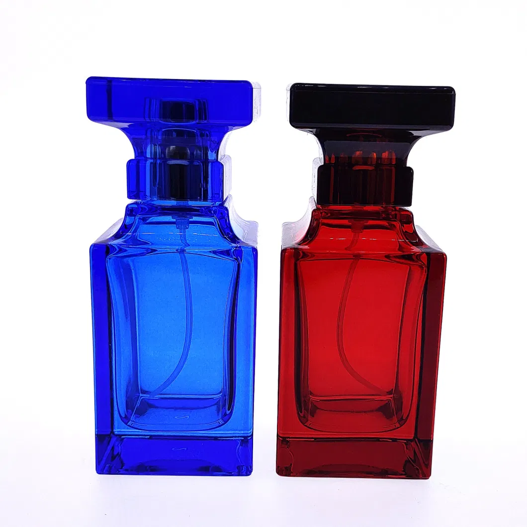 50ml Spray -Color Perfume Bottle Spot Crystal White Material Glass TF Blue Wine Red Bayonet Perfume Bottle Saladin
